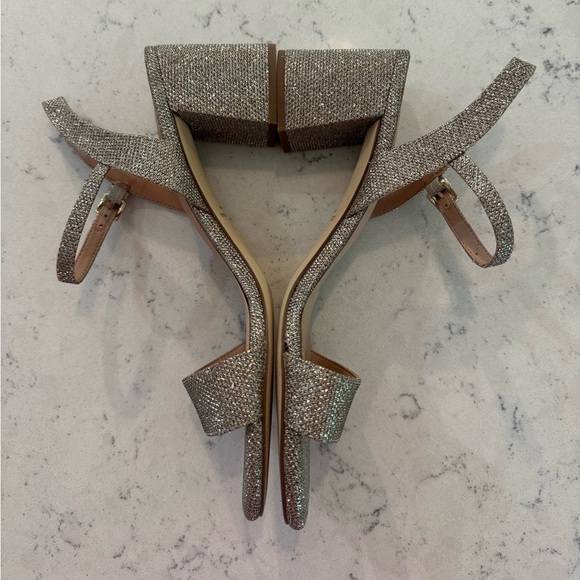 Cole Haan Womens Josie Gold Glitter Block Heel Dress Sandals Shoes Sz 9.5B NEW - Picture 6 of 10